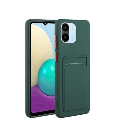Tivenfezk Nadoli Silicone case for Xiaomi Redmi A1 Ultra thin shockproof scratch -resistant wallet soft TPU protective cover mobile phone case with credit card holder xiaomi redmi a1 dark green