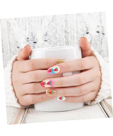 FRCOLOR 4 Pieces 5 Decorative Ornaments DIY Accessories for Nail Salons Face Ice Cubes Mobile Phone Shell Ornament Fruit Slices Nail Art Animal Decor Polymer Clay Manicure Charm - Buy Online on SooperMarket.com