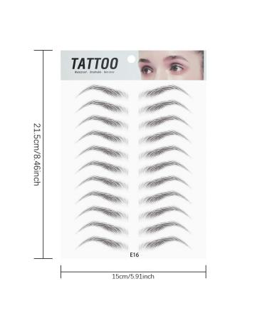 DKAF 3D Hair-Like Eyebrow Stickers - Waterproof & Natural Tattoo - 2 Pcs Brow Shaper Set - E16 - Buy Online on SooperMarket.com