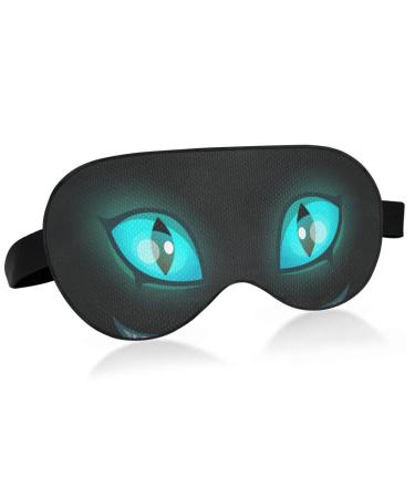 Haskirky Light Blocking Eye Mask Breathable and Adjustable Adult Men and Women Travel on Business Trips Yoga Meditation Light Smooth Comfortable Eye Mask Office Deep Sleep Goodies Black Cat Eyes Sm