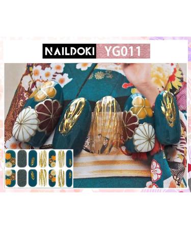 NAILDOKI Nail Stickers 8 Sheets x 14 Pieces - Self-Adhesive Gel Nail Wraps for Women & Girls | Nail Polish Strips & Art Decals C3-20 - Buy Online on SooperMarket.com