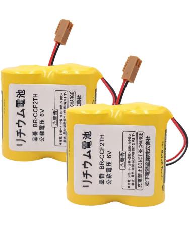 (2 Count) 6V 5000mAh BR-CCF2TH Battery with Brown Plug for Fanuc A98L-0001-0902/A98L-0031-0006 PLC Back-Power