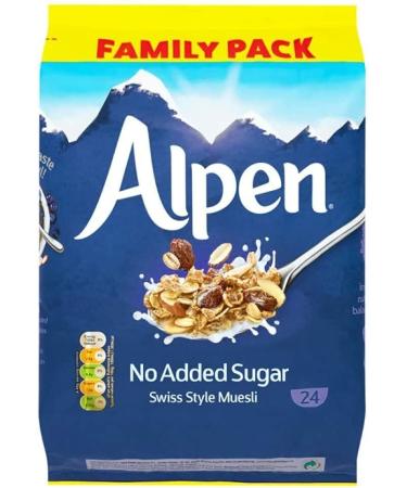 Alpen Muesli No Added Sugar 1.1kg | Swiss Style Muesli | Blend of Wholegrain Oats & Wheat | Family Pack | Full of Nuts | Great Value | Rich in Ingredients | Sold by Essential Products