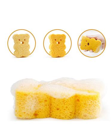 ConStore 4pcs Baby Bath Sponge Set - Toddler Foam Rub Shower Sponge for Exfoliating & Soothing | Soft Scrubber Bath Brush & Rubbing Towel | Bathroom Supply - Buy Online on SooperMarket.com