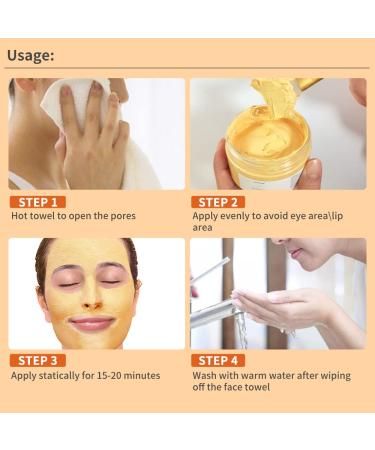 Liyalan Turmeric Clay Mask for Blackheads and Pores - Gleamin Vitamin C Facial Mask for Acne and Dark Spots - Buy Online on SooperMarket.com