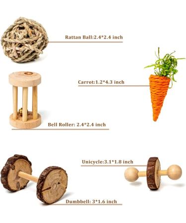Sofier Natural Wooden Hamster Chew Toys Set - Ideal for Syrian Hamster, Rats, Guinea Pigs, and More! - Buy Online on SooperMarket.com