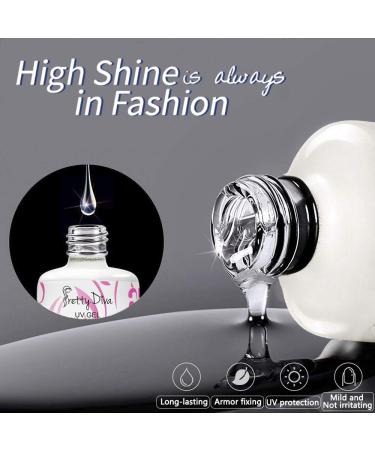 PrettyDiva No Wipe Top Coat - 0.5 Oz High Gloss Gel Top Coat for UV Led Light Cured Gel Nail Polish - Clear - Buy Online on SooperMarket.com