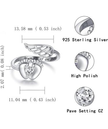 APOTIE Sterling Silver Miscarriage Ring - Infant Loss Jewelry for Women | Memorial Pregnancy Rings with Cubic Zirconia - Buy Online on SooperMarket.com