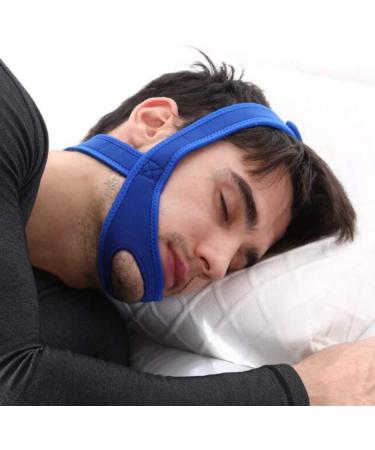 Adjustable Breathable Anti Snoring Chin Strap - Blue - for Men and Women - Buy Online on SooperMarket.com