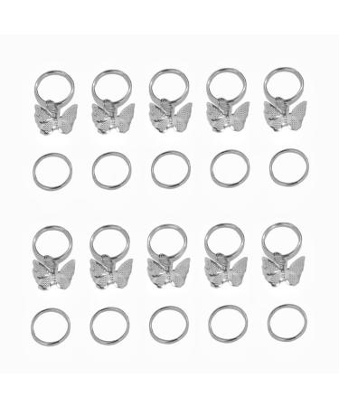 20PCS Hair Beads For Women Braids Jewelry For Hair Dreadlocks Accessories Metal Gold Silver Clips For Hair Braiding Beard Decoration For Girls Women one color B
