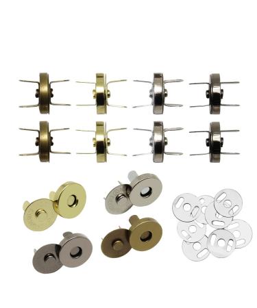 Hysagtek 40 Sets Magnetic Button Clasps Snaps Fastener Clasps DIY Craft Sewing Buttons Knitting Buttons Sets for Sewing  Craft  Purses  Bags  Clothes  Leather  4 Colors (14mm)