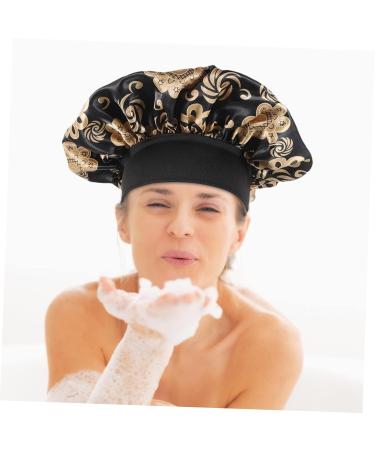 PLAFOPE Satin Sleep Cap Set - Elastic Headband & Broadside Shower Cap - Girls Hair Ties - 26x26cm - 2pcs - Buy Online on SooperMarket.com