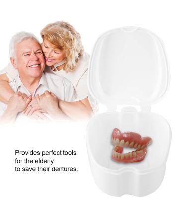 Denture Case - Portable Storage Box for False Teeth (White) | Secure & Lightweight - Ideal for Travel - Buy Online on SooperMarket.com