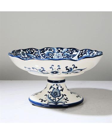 Fruit Basket Bowl Fruit Bowl New Chinese Style Retro Blue and White Porcelain Fruit Dish Home Living Room Kitchen Restaurant Desktop Decor Round Ceramic Fruit Plate Fruit Bowls (Color : C) - Buy Online on SooperMarket.com