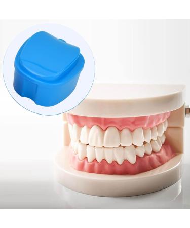 Denture Box Retainer Case Denture Storage Bath Box Denture Holder Box Cleaning Box Lightweight and Portable Cleaning Box with Filter (M Blue) M Blue - Buy Online on SooperMarket.com