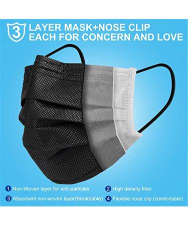 Icoolio Medical Masks - 50 Disposable Black Face Masks for Mouth Protection | International Shipping Available - Buy Online on SooperMarket.com