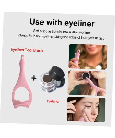 Housoutil 5pcs Eyeliner Tool Set - Makeup Applicator Eye Liner Guide Template & Mascara Tool for Women - Pink Protective Cover for Perfect Eyeliner Application - Buy Online on SooperMarket.com