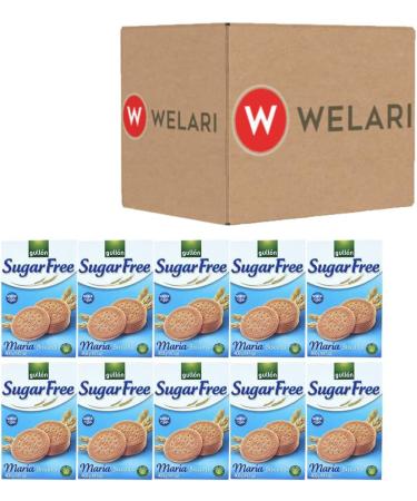 Gullon 10 x 400g Biscuits With Welari Thank You Card High Fibre Breakfast Tea Maria Cookies Sugar FREE Sweet Dessert Snack (4000g) - Buy Online on SooperMarket.com