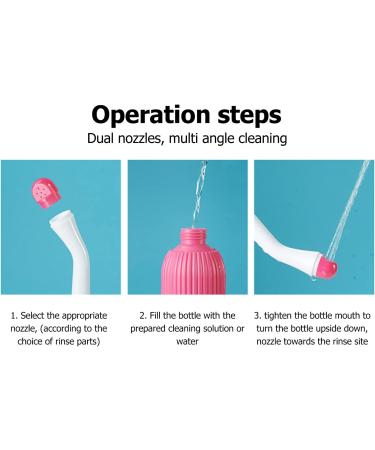 Shop Luqeeg 500ml Perineal Bottle - Portable Travel Bidet for Postpartum Care Gentle Cleaning for Women Men & Babies - 2 Nozzles Included - Buy Online on SooperMarket.com