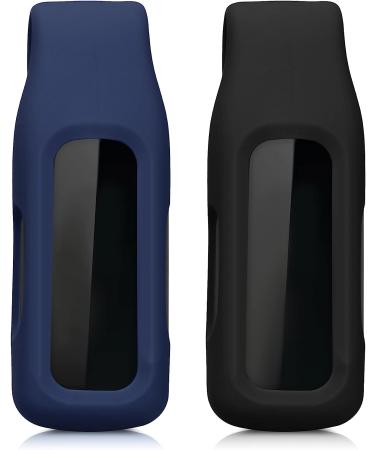 kwmobile 2X Clip Holders Compatible with Fitbit Inspire 3 / Inspire 2 / Ace 3 - Clip-On Holder Replacement Set - Black/Dark Blue black / dark blue - Buy Online on SooperMarket.com