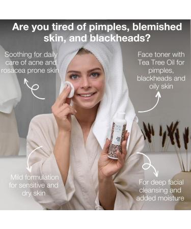 Face Tonic 150ml - Alcohol Free face Tonic with Tea Tree Oil - Cleanser for Blemishes Spots pimples and Acne Prone Skin Natural & Pharmaceutical Grade Australian Tea Tree Oil 150 ml (Pack of 1) - Buy Online on SooperMarket.com