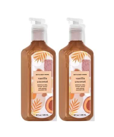 Bath & Body Works Deep Cleansing Gel Hand Soap 2 Pack 8 oz. (Vanilla Coconut) Vanilla Coconut 8 Fl Oz (Pack of 2)