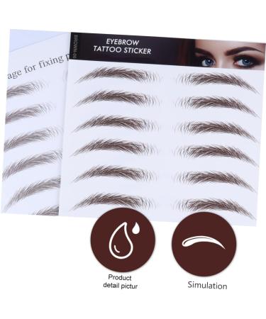 4pcs Eyebrow Stickers Waterproof Makeup Peel off Brow 6d Hair-like Eyebrows Stickers Transport Tool 21x15cm Brown - Buy Online on SooperMarket.com