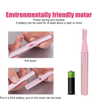 Eyebrow Trimmer for Sensitive Skin - Portable Mini Electric Facial Hair Remover | Pink Aluminum | Shop Internationally - Buy Online on SooperMarket.com
