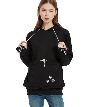 Erbacan Pet Carrier Hoodie-Cat Pouch Sweatshirt- Kangaroo Breathable Unisex Hoodie Medium Black - Buy Online on SooperMarket.com