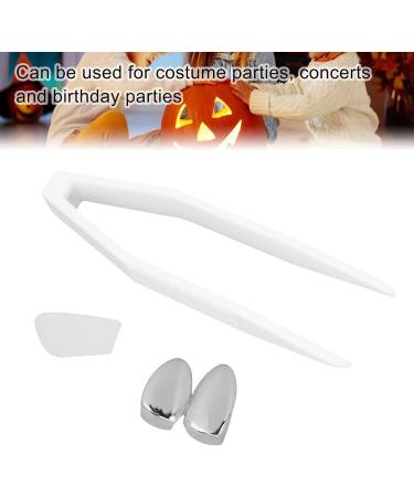 Fake Gold Teeth Grills For Your Teeth Plating Teeth Brace Fashionable Metal Teeth Decoration Jewelry For Halloween Party (Silver) - Buy Online on SooperMarket.com