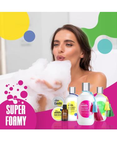Autumn Shower Bubble Bath Set | Rose Water, Lemon & Eucalyptus Mint | Milk Bath, Essential Oil Candle, Body Scrub | Natural Bubble Bath for Kids & Adults with Epsom Salt - 6 Pack - Buy Online on SooperMarket.com