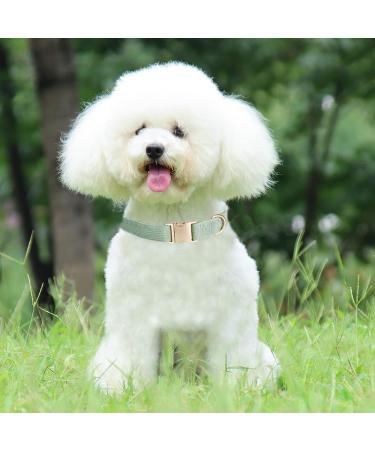Yudote Ultra-Like Dog Collar for Small Dogs - Natural Cotton Cord for Sensitive Skin - Sage Green (1-Pack) - Buy Online on SooperMarket.com