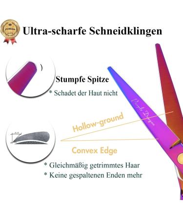 Professional Purple Dragon Hair Scissors Set - 5.5 Inch Iridescent Hairdressing Shears for Men & Women | Sharp Barber Tools for Beginners - Buy Online on SooperMarket.com