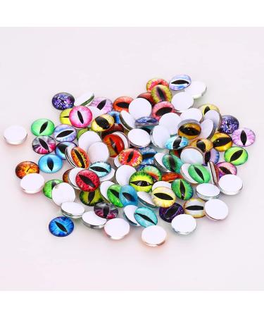 100PCS Assorted Dragon Eyes Glass Cabochon - 10mm Oval for DIY Jewelry and Sculpture Making - Buy Online on SooperMarket.com