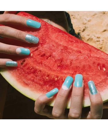 DANNI & TONI Sea Breeze Gel Nail Wraps Set - 28 Stickers, Salon-Quality Manicure Stickers with Sky-Blue Design - Buy Online on SooperMarket.com