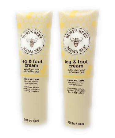 Burt's Bees Mama Bee Leg & Foot Cream Peppermint 3.38 Fl Oz - Pack of 2 | Moisturizing Leg & Foot Cream - Buy Online on SooperMarket.com