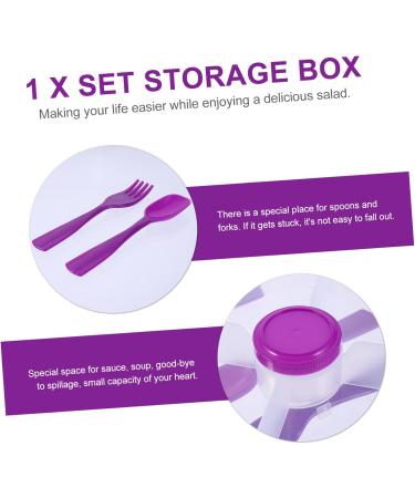 OFFSCH Double Layer Salad Box Japanese Bento Clear Container Crisper Container Square Food Box re-usable As Shown 19.4X19.4CM - Buy Online on SooperMarket.com