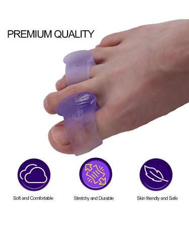 4 Pairs Silicone Toe Separators for Hallux Valgus Relief - Purple - Buy Online on SooperMarket.com