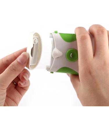 Wakects Electric Nail Clipper Innovative 2-in-1 Design Safe Touch Built-in Light Removable Head White and Green - Buy Online on SooperMarket.com