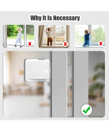 2 Pack Sliding Glass Door & Basement Windows Child Safety Lock - Patio Door Lock Gray - Buy Online on SooperMarket.com