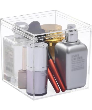 Clear Acrylic Square Cube Box with Lid - 5.9x5.9x5.9 Inches - Plastic Storage Organizer for Candy, Jewelry, Coins, Crafts & Sewing Supplies - Buy Online on SooperMarket.com