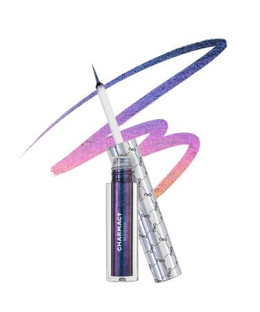 CHARMACY Chameleon Glitter Liquid Eyeliner, Metallic Shade Color Shift Eye Liner, Highly Pigmented, 24H Long-Lasting, Waterproof and Anti-Smudge, Ultra-Fine Tip, PURPLE GOLD INDIGO 904 #904 PURPLE GOLD INDIGO