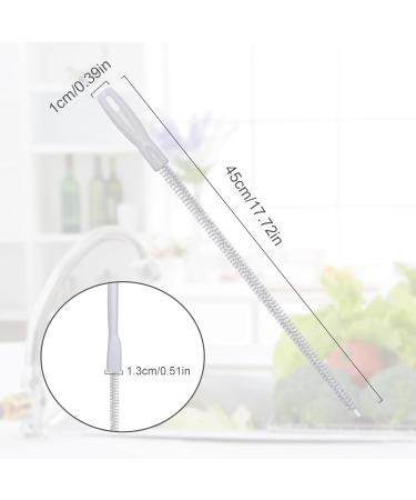 Drain Clog Brush Remover Sink Hair Cleaning Brush | Hangable Bendable 17.7 Inches Pipe Cleaner Brush For Toilet Clogged Drains Hmltd - Buy Online on SooperMarket.com