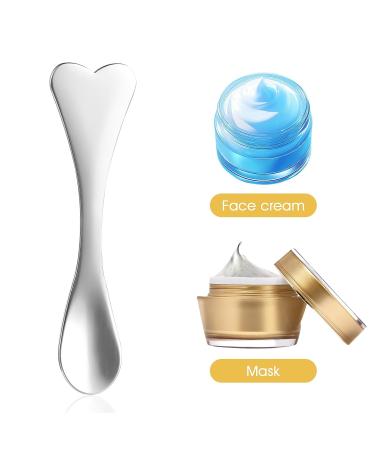 Metal Makeup Spatula Set - 4 Heart-Shaped Facial Massagers & Mini Beauty Spoons for Masks Creams & Lotions - Reusable Skincare Tools - Buy Online on SooperMarket.com
