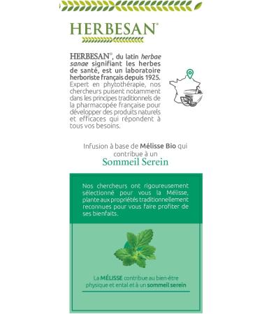 Herbesan Lemon Balm Herbal Tea Organic 20 Sachets - Buy Online on SooperMarket.com