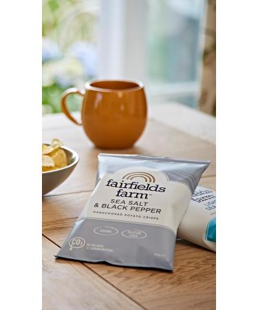 Fairfields Farm Crisps Sea Salt & Black Pepper Cooked Potato Crisps 40g | Pack of 10 - Buy Online on SooperMarket.com