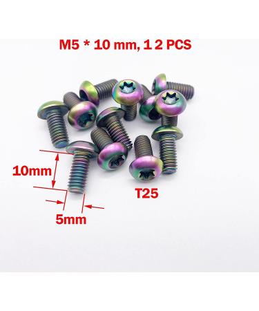 12pcs M5 * 10mm Titanium Rotor Bolt Kit for MTB Disc Brake Rotor - Rainbow Color - Buy Online on SooperMarket.com