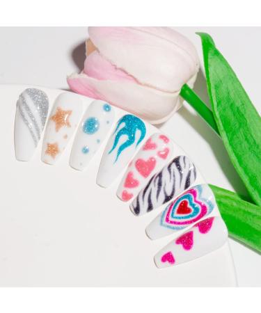 Supwee Reflecting Gel Liner Nail Art Set - 8 Colors Disco Glitter UV Gel Polish for DIY Nail Designs - Buy Online on SooperMarket.com