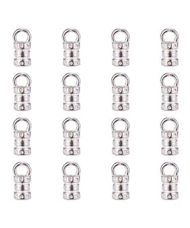 NBEADS 500 Pcs Silver Color Tibetan Style Alloy Cord Ends  Glue-in Style Fasteners Necklace Cord Tassel End Caps Leather Cords Buckle Tip for DIY Kumihimo Tassel Bracelet Necklace Jewelry Making
