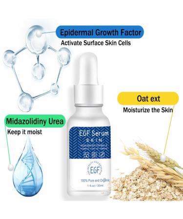 EGF Serum for Face - Brightening & Moisturizing Anti-Aging Treatment for All Skin Types - Reduces Wrinkles Hyperpigmentation & Dryness - For Face Neck & Chest - 1 fl oz - Buy Online on SooperMarket.com